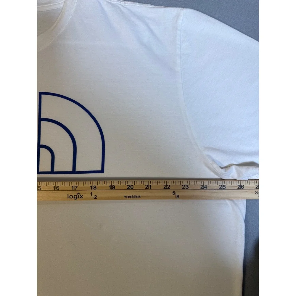 The North Face Mens XXL White Red Blue Graphic Logo Short Sleeve T-Shirt